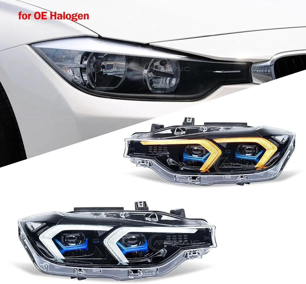 Archaic LED Headlights Compatible with BMW 3 Series F30 F31 2012-2015, Front Lights with Sequential Turn Signals, for OEM Xenon - Auto Part Pro Switzerland