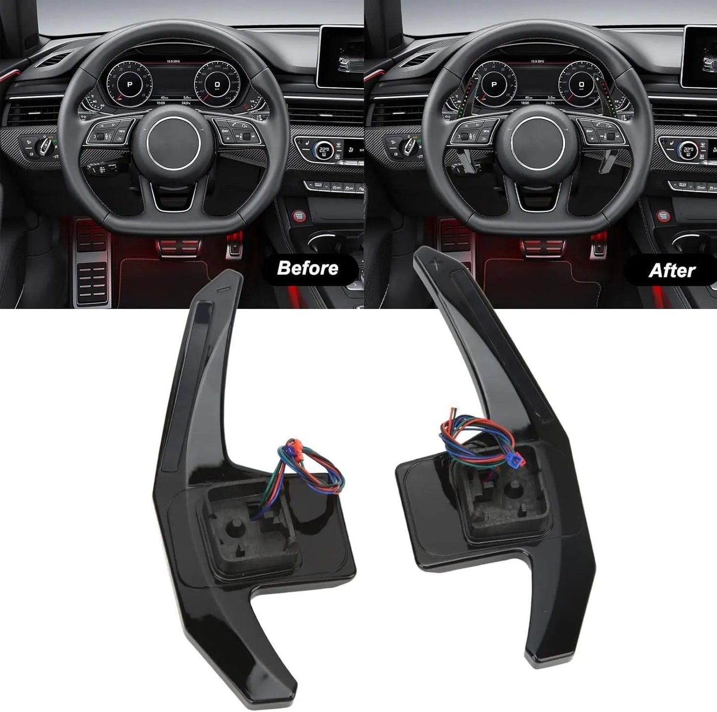 LED Paddle Shifters with App Control 11 Colors For Audi - Auto Part Pro Switzerland