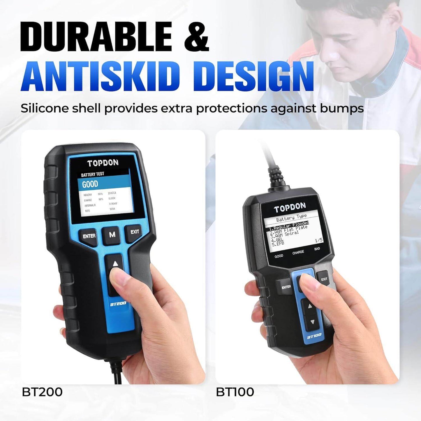 Car Battery Tester TOPDON BT200, 12V/24V Battery Tester for Vehicles, 100-2000 CCA, Automotive Battery Tester for Charging and Starting System, Battery Analyzer for Trucks, Boats, and SUVs - Auto Part Pro Switzerland