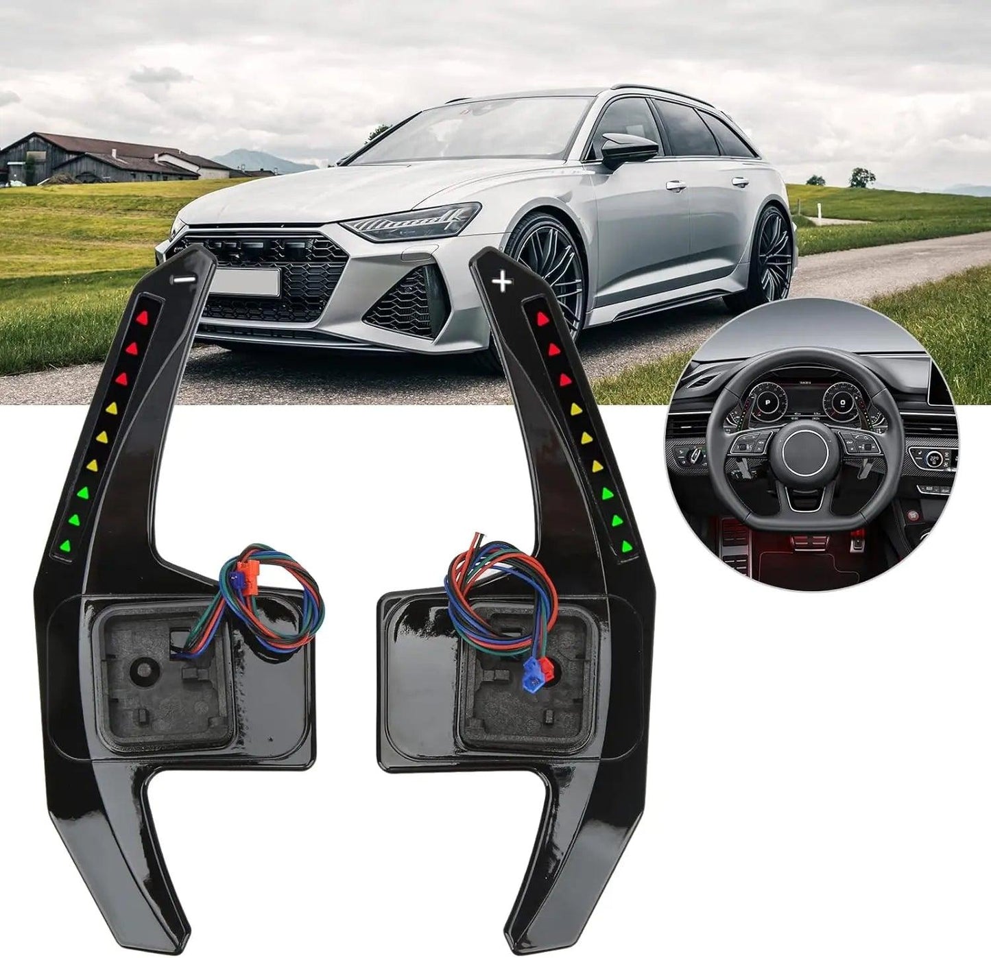 LED Paddle Shifters with App Control 11 Colors For Audi - Auto Part Pro Switzerland