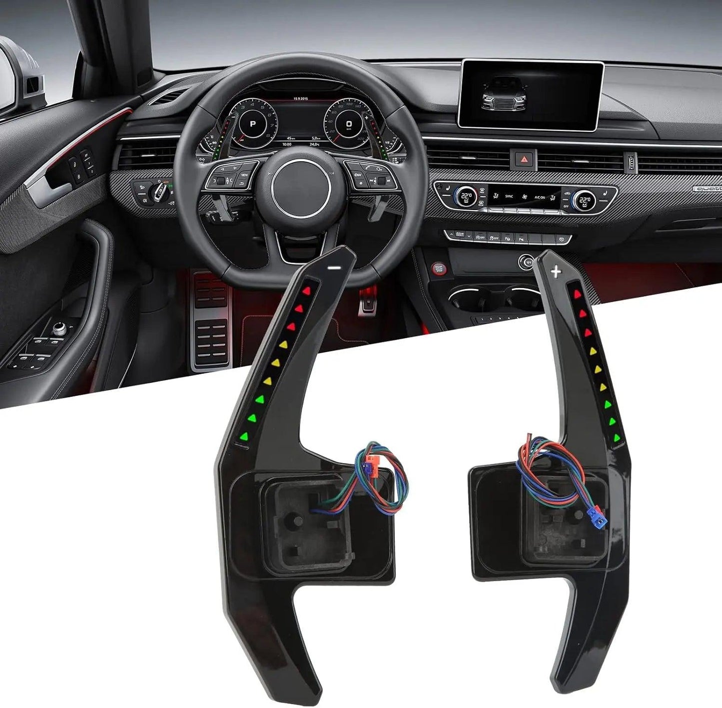LED Paddle Shifters with App Control 11 Colors For Audi - Auto Part Pro Switzerland