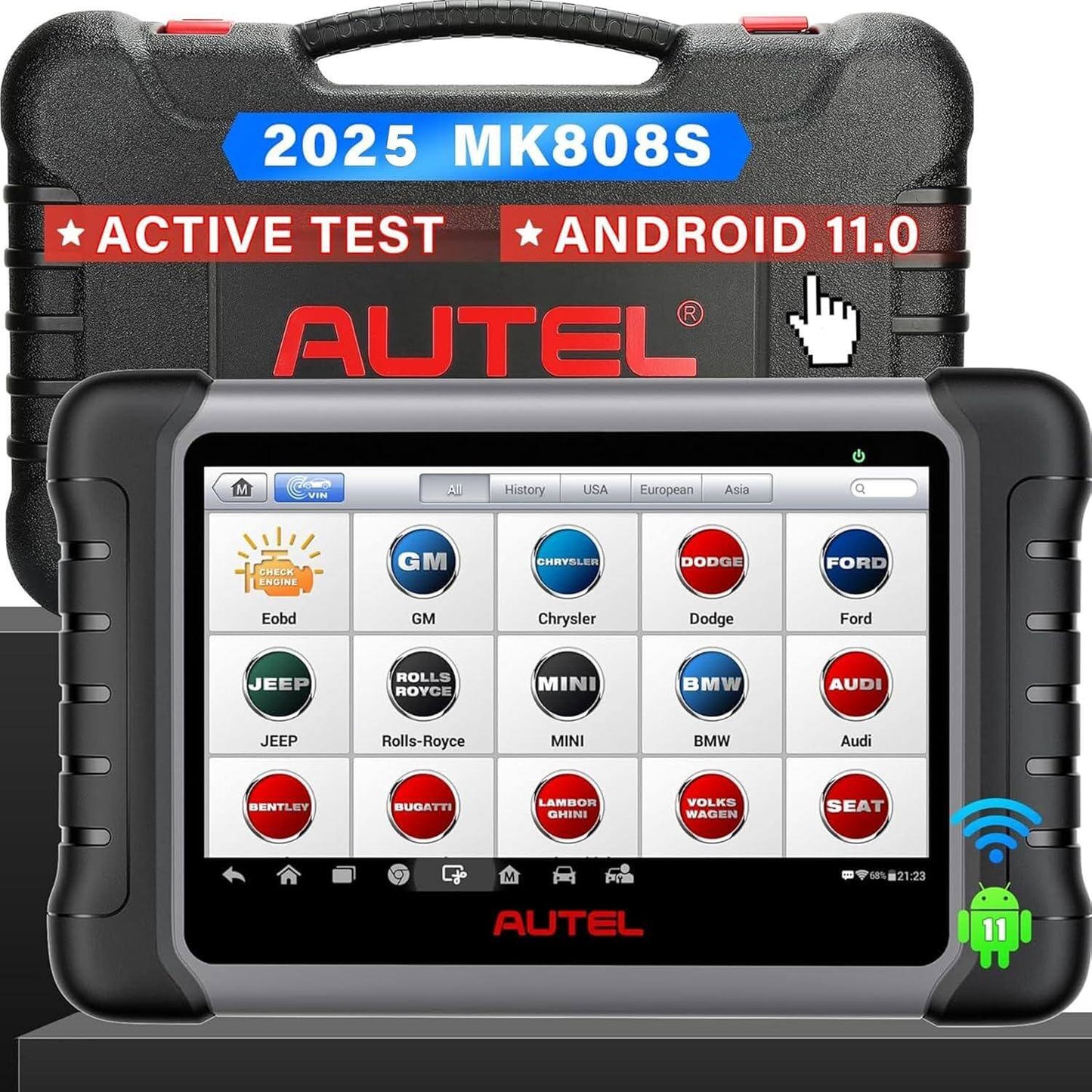 Autel MaxiCOM MK808S Car Diagnostic Tool, 2025 OBD2 Scanner Upgrade of MX808 MK808, 28+ Services, Active Test, Full System Diagnostics, Injector Coding/EPB/BMS/SAS/TPMS/AutoVIN/ABS, FCA AutoAuth - Auto Part Pro Switzerland