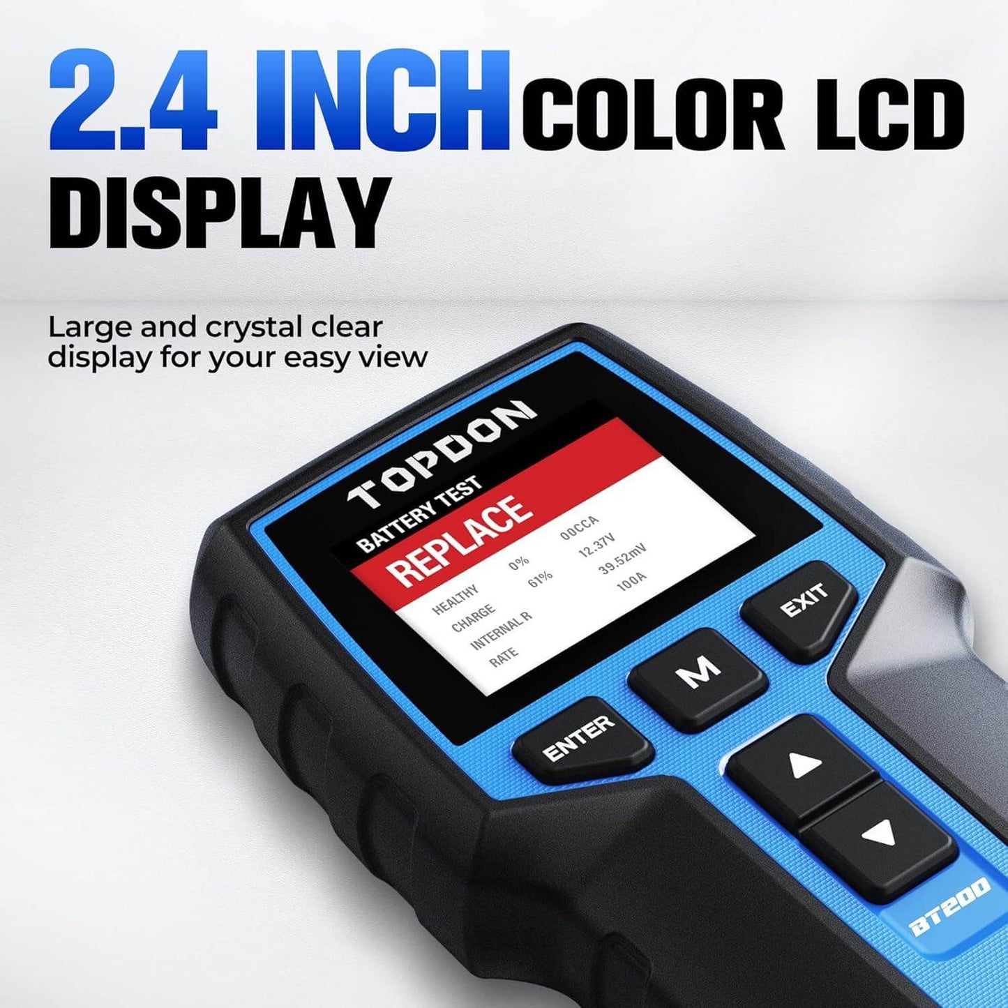 Car Battery Tester TOPDON BT200, 12V/24V Battery Tester for Vehicles, 100-2000 CCA, Automotive Battery Tester for Charging and Starting System, Battery Analyzer for Trucks, Boats, and SUVs - Auto Part Pro Switzerland