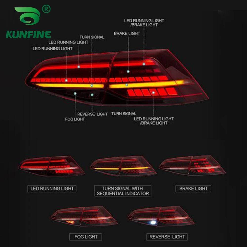 Pair Of Car Tail Light Assembly For Volkswagen VW Golf 7 mk7 Golf 7.5 mk7.5 2013 2014 - 2020 LED Brake - Auto Part Pro Switzerland