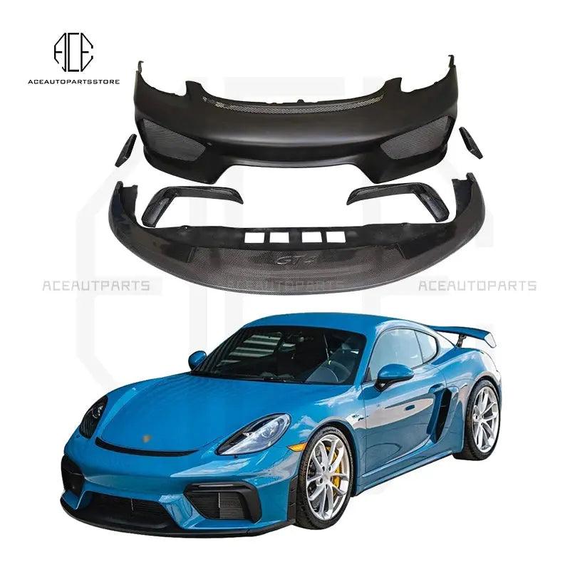 Car Body kit GT4 Style Front Bumper Rear lip Rear Spoiler Side Fenders For Porsche 718 Cayman Boxster GT4 Car Styling - Auto Part Pro Switzerland