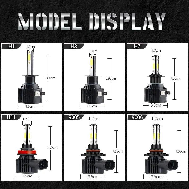 2pcs 360 Degree LED 140000LM H7 H11 LED Bulb H1 H3 H4 H8 H9 9005 HB3 9006 HB4 Auto Car Headlight 6000K Fog Light 12V - Auto Part Pro Switzerland
