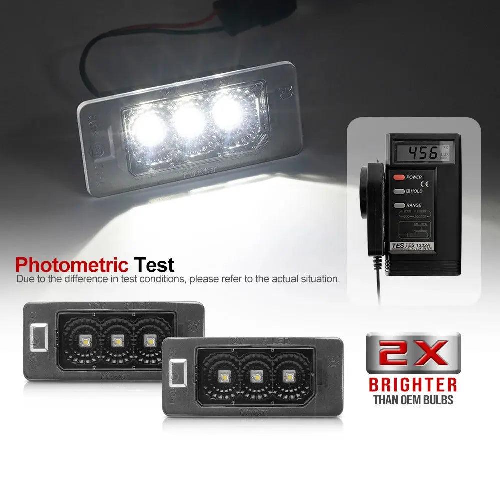 2x Smoked Canbus Led License Plate Lights For BMW E70 E82 E84 F22 F23 F45 E46 E90 E91 E92 E93 F30 F31 F34 F32 F36 F33 E39 E60 - Auto Part Pro Switzerland
