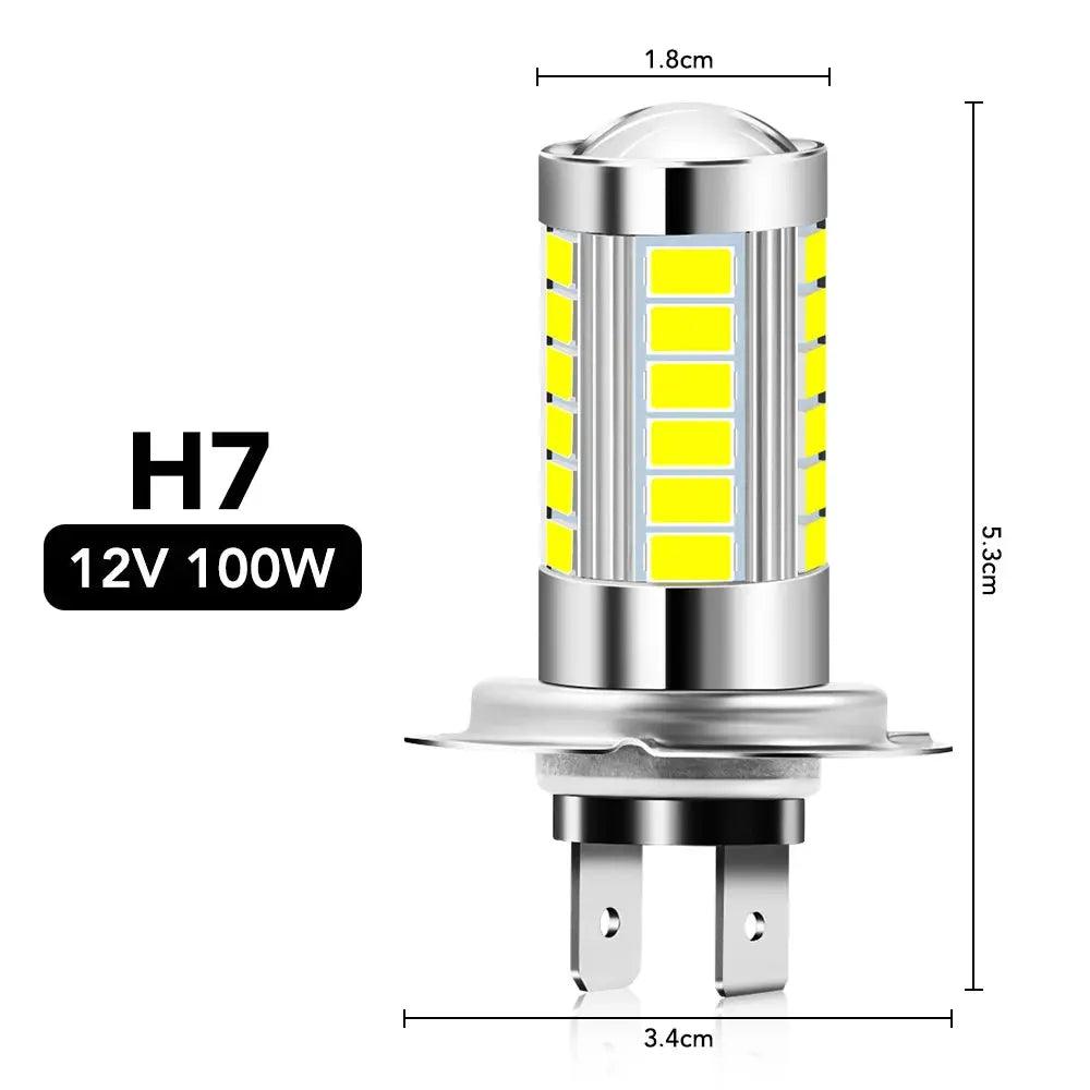 2pcs H7 100W 12V White Car Headlights for Audi A3 8L 8P A4 B6 B7 B8 A6 C5 C6 4F RS3 Q3 Q7 TT - Auto Part Pro Switzerland