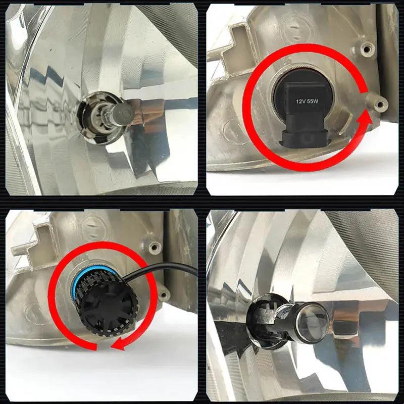 2Pcs Mini H7 9005 9006 H11 Led Bulb Projector Lens Automobiles Headlight Lamp 90W/Pair 20000Lm HB3 HB4 H8 H9 LED 12V RHD LHD - Auto Part Pro Switzerland