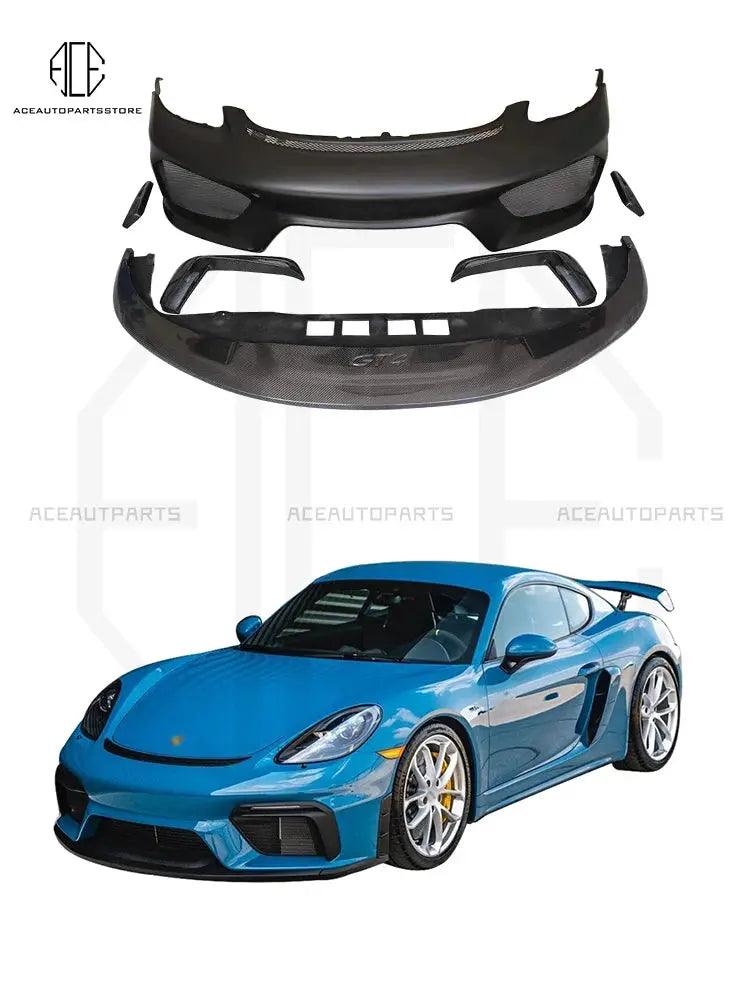 Car Body kit GT4 Style Front Bumper Rear lip Rear Spoiler Side Fenders For Porsche 718 Cayman Boxster GT4 Car Styling - Auto Part Pro Switzerland