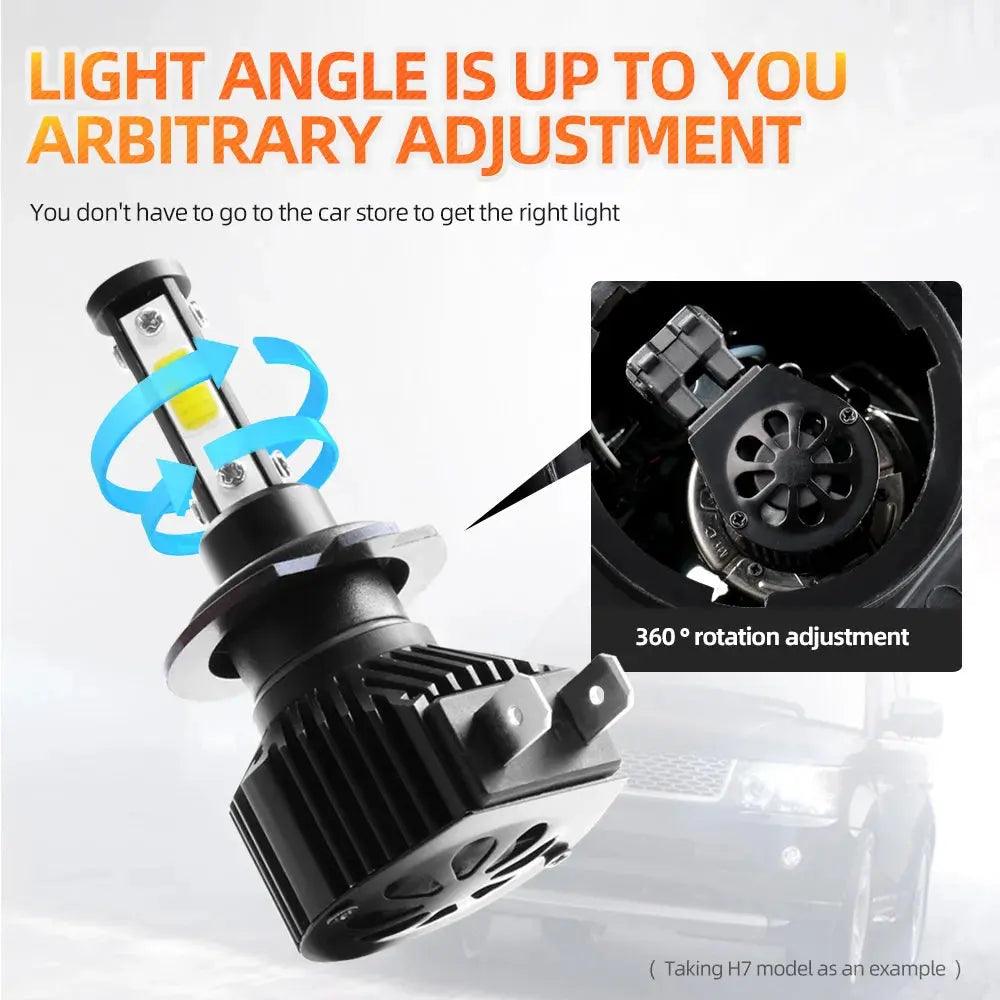 2pcs 360 Degree LED 140000LM H7 H11 LED Bulb H1 H3 H4 H8 H9 9005 HB3 9006 HB4 Auto Car Headlight 6000K Fog Light 12V - Auto Part Pro Switzerland