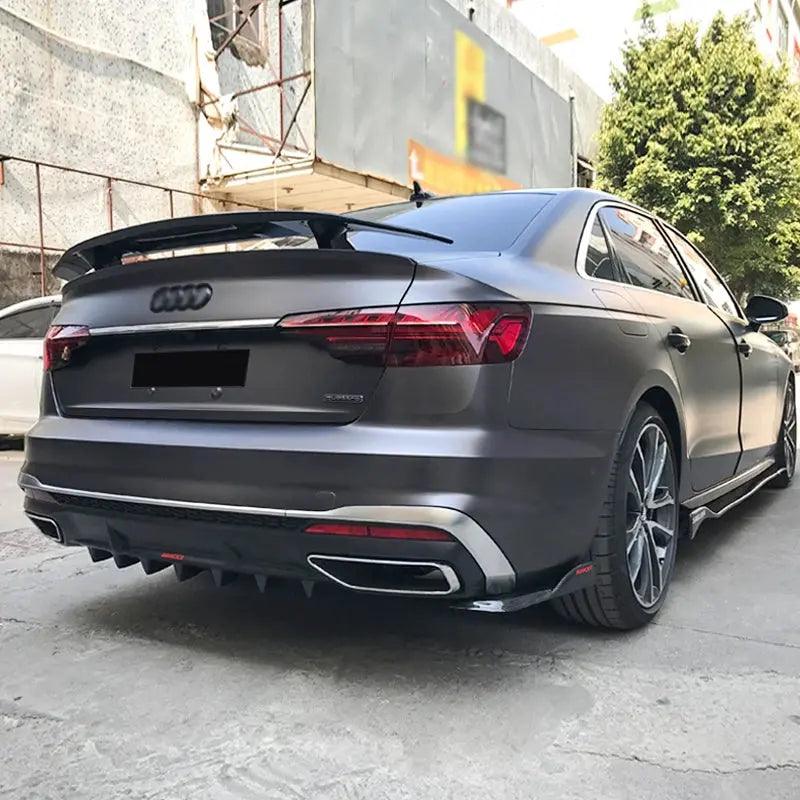 Audi A4 2017-2022 Rear Bumper Diffuser Shark Fin Spoiler Kit ABS - Auto Part Pro Switzerland