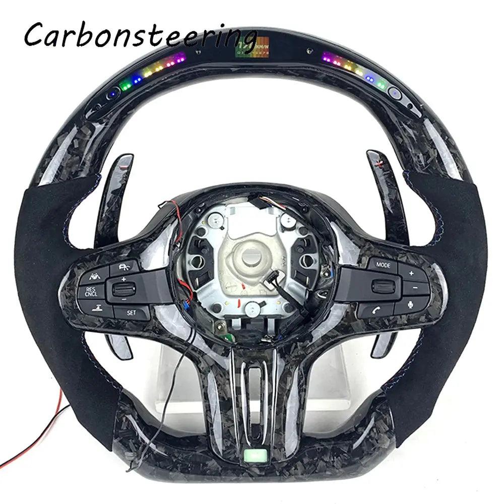 Cars accessories Alcantara Forged Carbon fiber steering wheel For BMW G20 G30 G21 G22 G23 M3 M4 320i 325i 330i 340i G22 G42 G80 - Auto Part Pro Switzerland