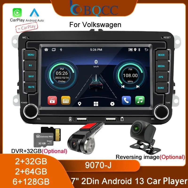 BQCC 7" 2Din For Volkswagen Car Stereo Android 13 Quad/Octa Core WIFI GPS BT Wireless Carplay Android Auto Navigation Autoradio - Auto Part Pro Switzerland