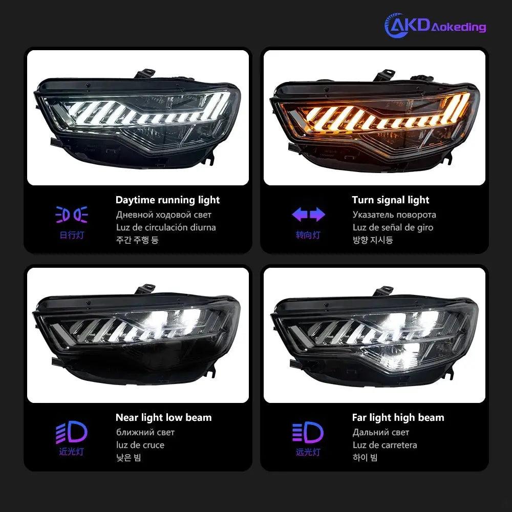 Car Accessories Head Lamp for Audi A6 Headlights 2012-2015 Upgrade A7 Design LED Headlight DRL Dynamic Singal High Low Beam - Auto Part Pro Switzerland