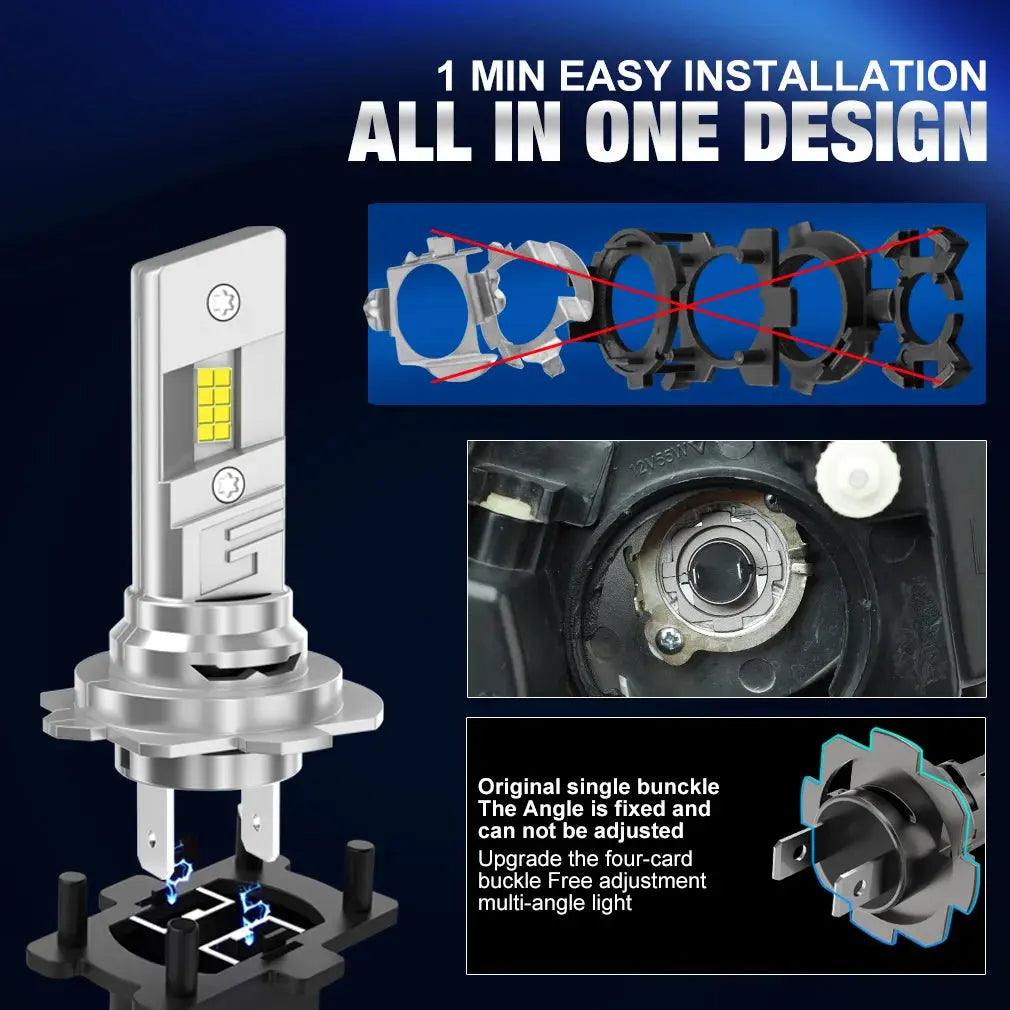 20000LM Mini H7 LED Headlight Bulb CSP 3570 Car Headlamp Auto Diode Lamp Canbus H7 Turbo Led Light 6500K 12V 120W - Auto Part Pro Switzerland
