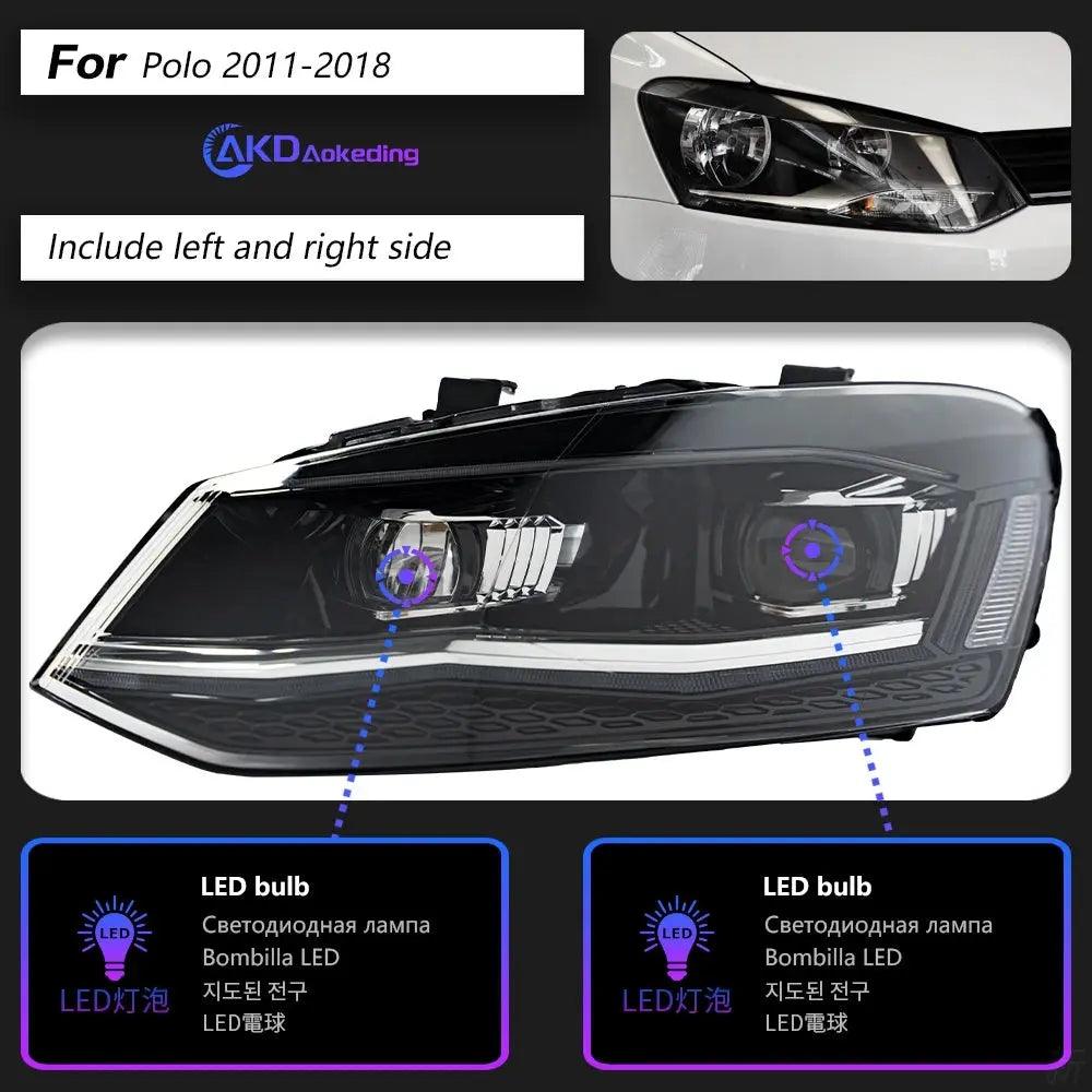 AKD Car Styling for VW Polo Headlights 2011-2018 Vento LED Headlight New Polo Design DRL Hid Head Lamp Bi Xenon Beam Accessories - Auto Part Pro Switzerland