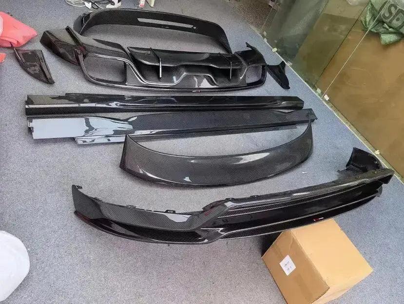 Real Carbon Fiber Body Kit For Porsche Cayenne Coupe 2018-2023 Front Bumper Lip Rear Trunk Diffuser Side Skirt Spoiler - Auto Part Pro Switzerland