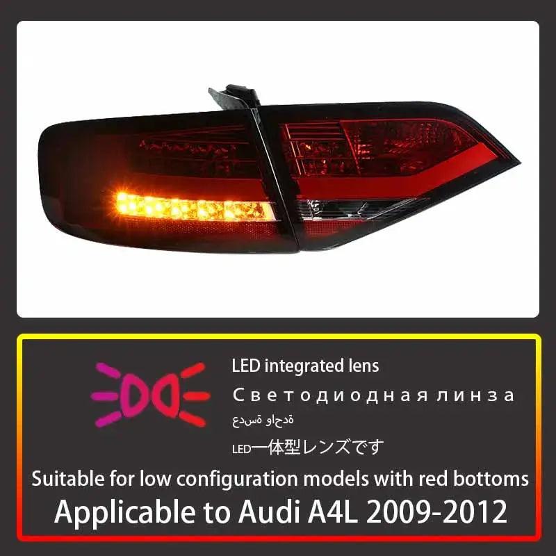 Applicable to 09-12 Audi A4L taillight assembly modified LED light guide running light brake light fog light black - Auto Part Pro Switzerland