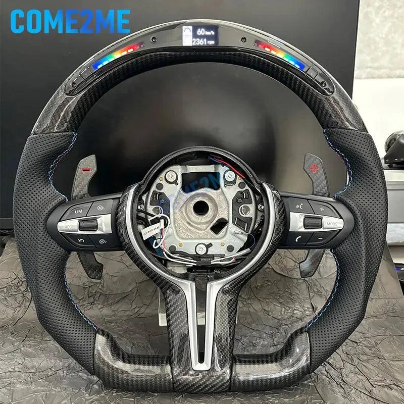 COME2ME Car Steering Wheel Carbon Fiber LED Style M Sports For BMW F30 F10 F11 F31 F20 F21 F22 F15 F16 F35 F36 F32 F80 M3 M6 - Auto Part Pro Switzerland