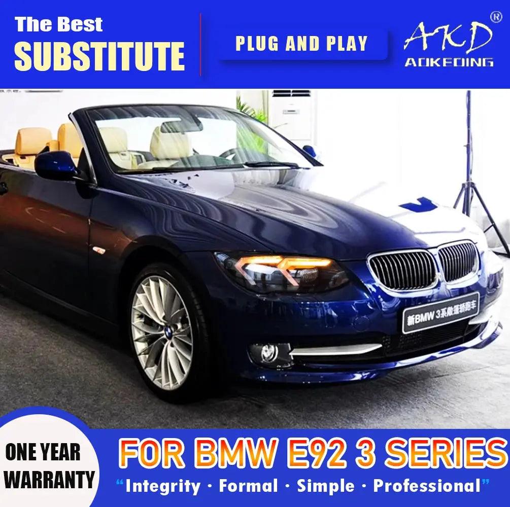 AKD Head Lamp for BMW E92 LED Headlight 2011-2013 Headlights E92 330I 335I DRL Turn Signal High Beam Angel Eye Projector Lens - Auto Part Pro Switzerland