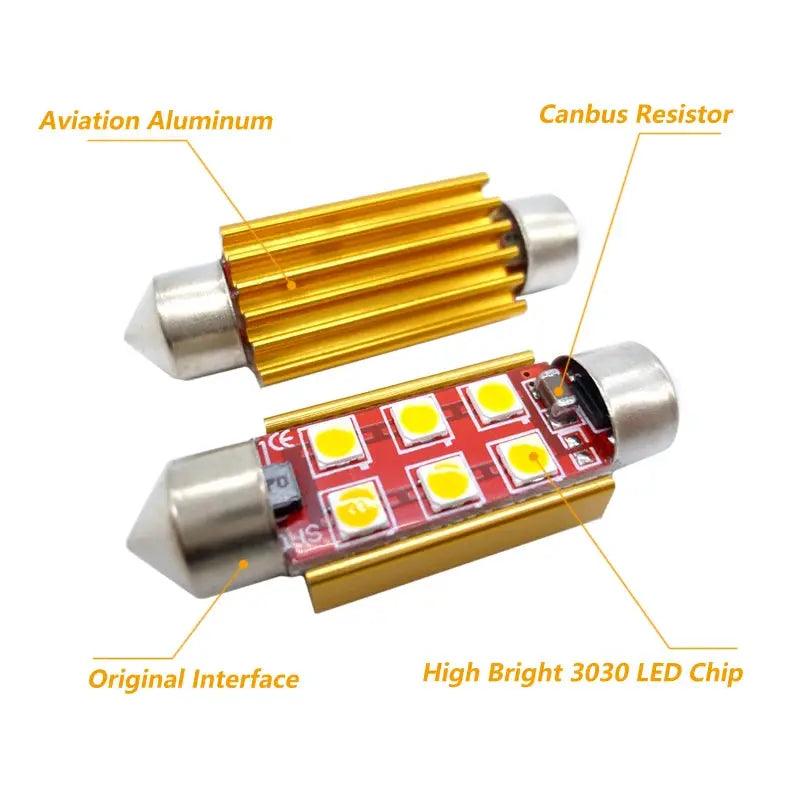 Canbus Error Free Led 31mm 36mm 39mm 41mm 3030 SMD DE3175 C5W C10W SV8.5 Automobiles Car Led Light Lamp No Polarity 12V - Auto Part Pro Switzerland