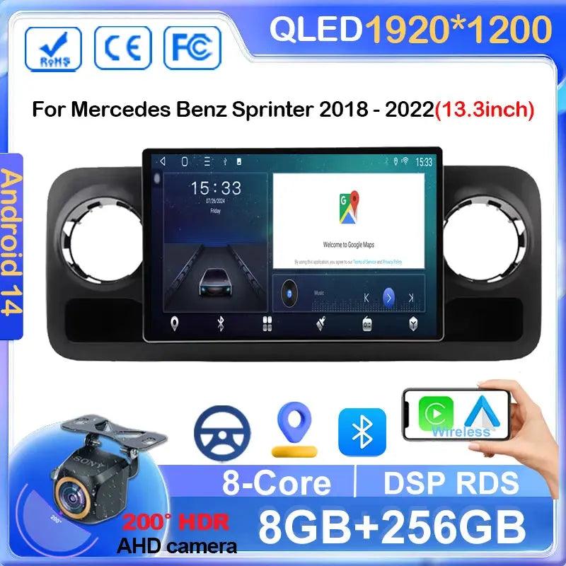 13.3 Inch Carplay Android Car Radio For MERCEDES-BENZ SPRINTER 2018 2019- 2022 Multimedia Center 4G DVD Wifi Bluetooth Display - Auto Part Pro Switzerland