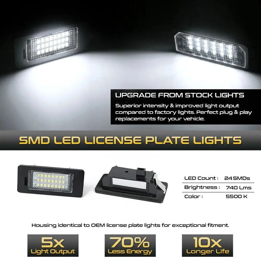 2Pcs 6000K Car LED Tail License Plate Light Number Lamps For Skoda Octavia Fabia Superb Kodiaq Karoq Rapid Yeti Scout - Auto Part Pro Switzerland