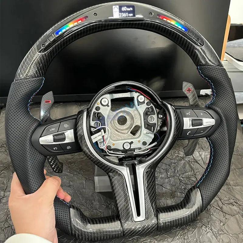 COME2ME Car Steering Wheel Carbon Fiber LED Style M Sports For BMW F30 F10 F11 F31 F20 F21 F22 F15 F16 F35 F36 F32 F80 M3 M6 - Auto Part Pro Switzerland