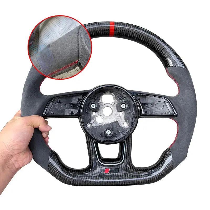 Carbon Fiber Steering Wheel, Suitable For Audi A3 A4 B9 RS3 S3 RS4 S4 A5 S5 Alcantara Material Production,Car Accessories - Auto Part Pro Switzerland