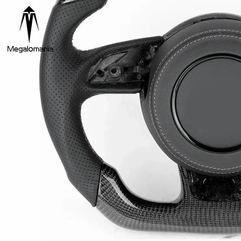 Modified fit for audis B8.5 S4 S5 RS5 RS6 Q5 Q7 carbon fiber perforated leather steering wheel - Auto Part Pro Switzerland