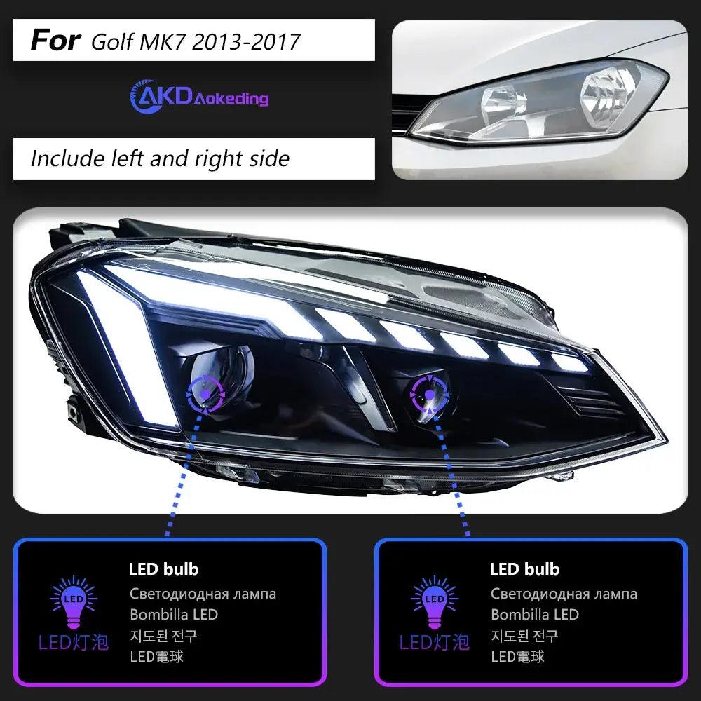 Car Lights for VW Golf 7 LED Headlight Projector Audi-Design Animation DRL Head Lamp Dynamic Signal Automotive Accessories - Auto Part Pro Switzerland