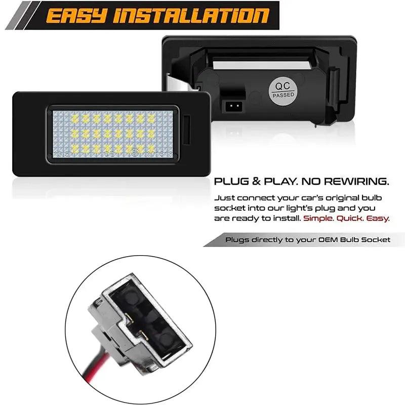 2Pcs LED Number License Plate Light Lamps For Audi A3 A4 A5 A6 A7 Q3 Q5 Q7 TT A1 S3 S4 S5 S6 S7 S1 TTS TTRS Car Accessories - Auto Part Pro Switzerland