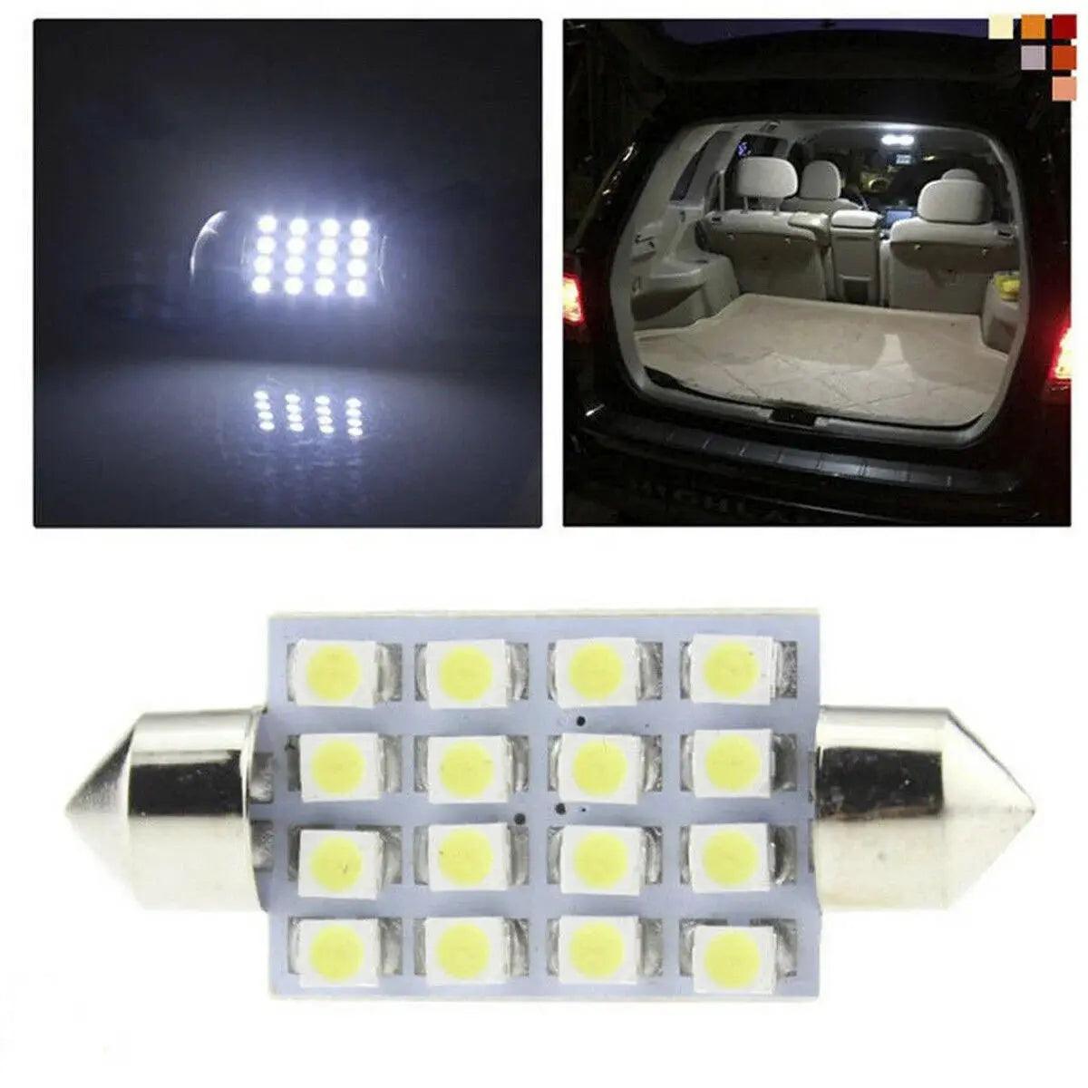 14Pcs LED Interior Package Kit for T10 36mm Map Dome License Plate Lights White - Auto Part Pro Switzerland