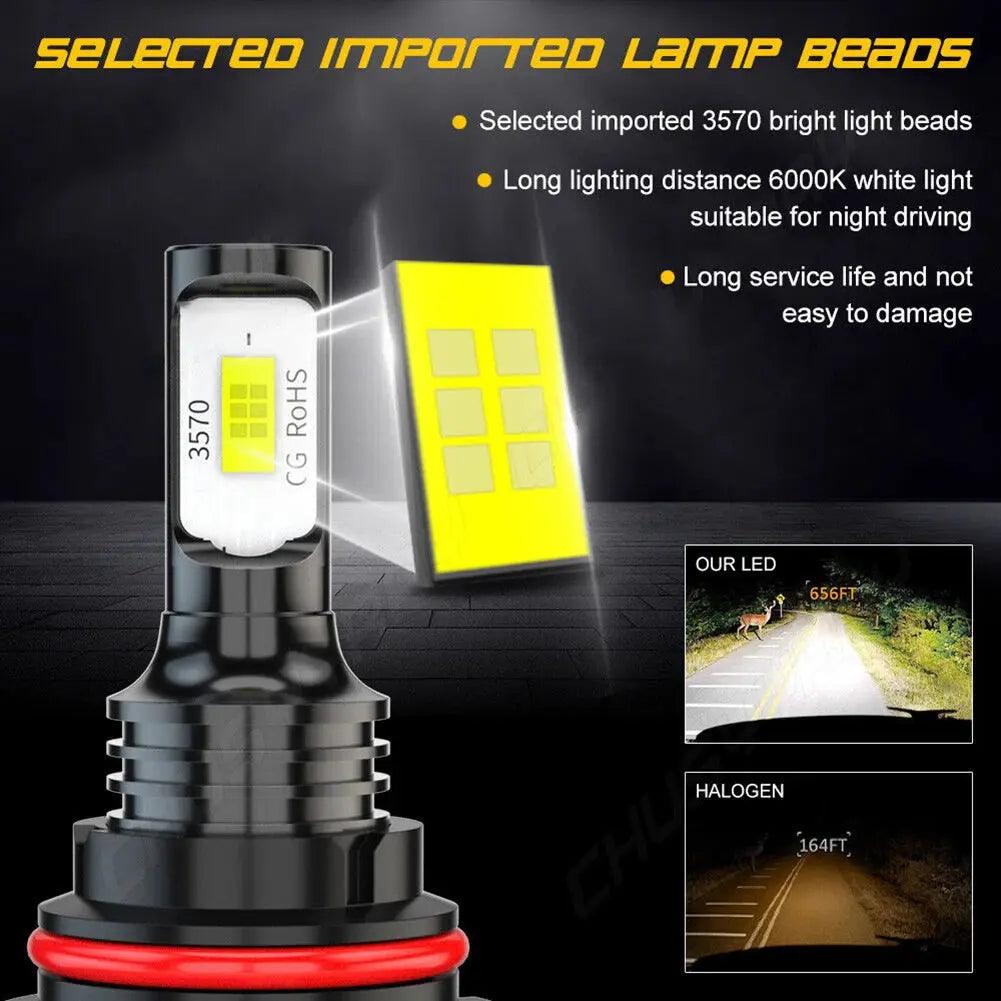 2pcs 9007 HB5 CSP LED Headlight Bulbs Conversion Kit High Low Beam 6000K Super White Headlight Automobiles Accessories - Auto Part Pro Switzerland