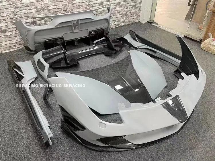 Auto Parts Body Kits Partial Carbon Hood Panel Front Lip Bumper Fender Side Skirt Rear Lip Bumper Spoiler Wing for Ferrari 488 - Auto Part Pro Switzerland