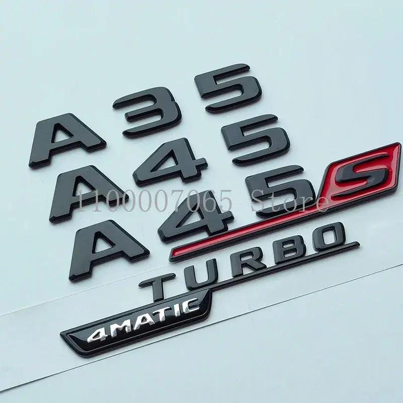 2017 Matte Black Letters A35 A45 A45S Turbo 4matic Emblem for Car Fender Trunk Rear W176 W177 Logo Sticker - Auto Part Pro Switzerland