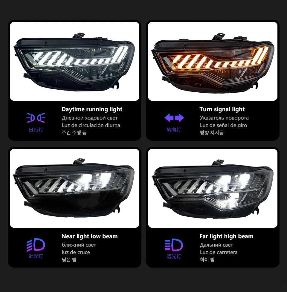 Car Accessories Head Lamp for Audi A6 Headlights 2012-2015 Upgrade A7 Design LED Headlight DRL Dynamic Singal High Low Beam - Auto Part Pro Switzerland