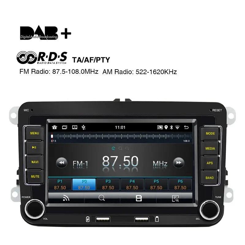 2 Din Android Carplay Car Radio Bluetooth Android-Auto DAB Plus FM RDS GPS Wifi Head Unit for VW Golf 5 6 Jetta Touran - Auto Part Pro Switzerland
