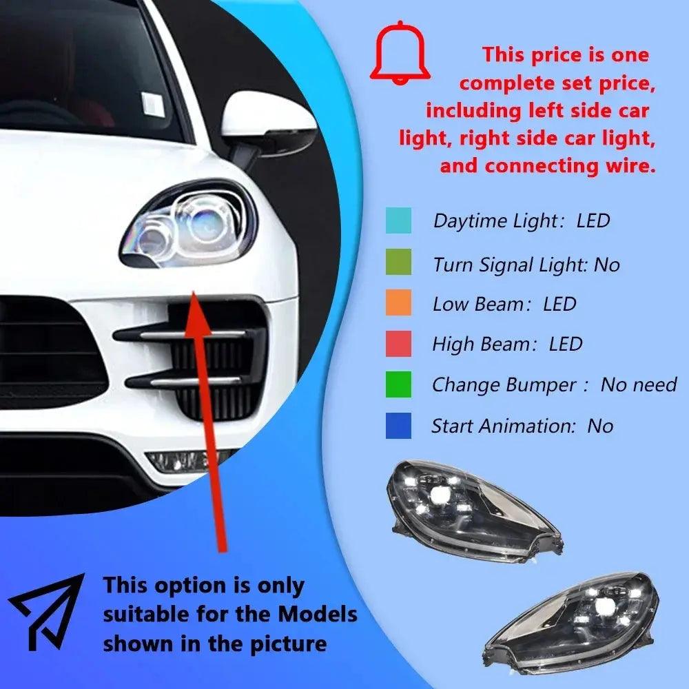 Auto Headlights For Porsche Macan 2014-2018 LED Car Front Lamps Assembly Upgrade 2021 Style Projector Lens Tool Car Accessories - Auto Part Pro Switzerland
