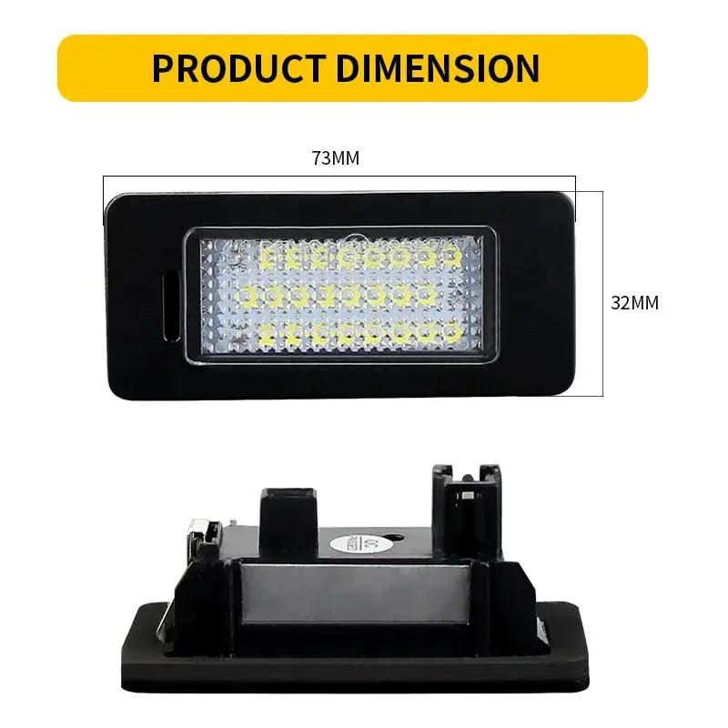 2Pcs LED License Number Plate Light Lamp For VW Golf Mk6 Mk7 Plus Jetta MK6 Passat B6 B7 Polo Touareg Mk2 Tiguan Touran Sharan - Auto Part Pro Switzerland