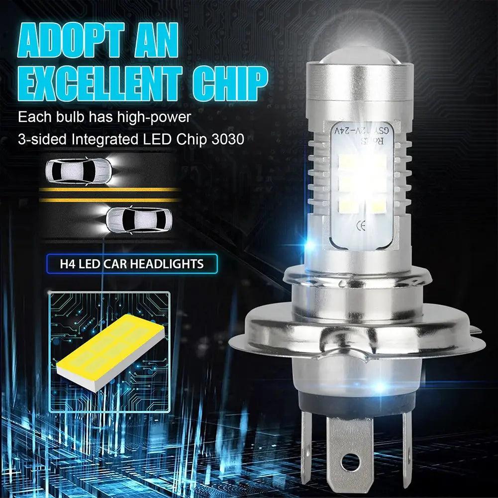 H4 9003 HB2 LED Headlight Bulb 6000K 220W 12V Car Head Lamp Bulb IP67 Waterproof Headlight Conversion Kit White Aluminum 15000LM - Auto Part Pro Switzerland