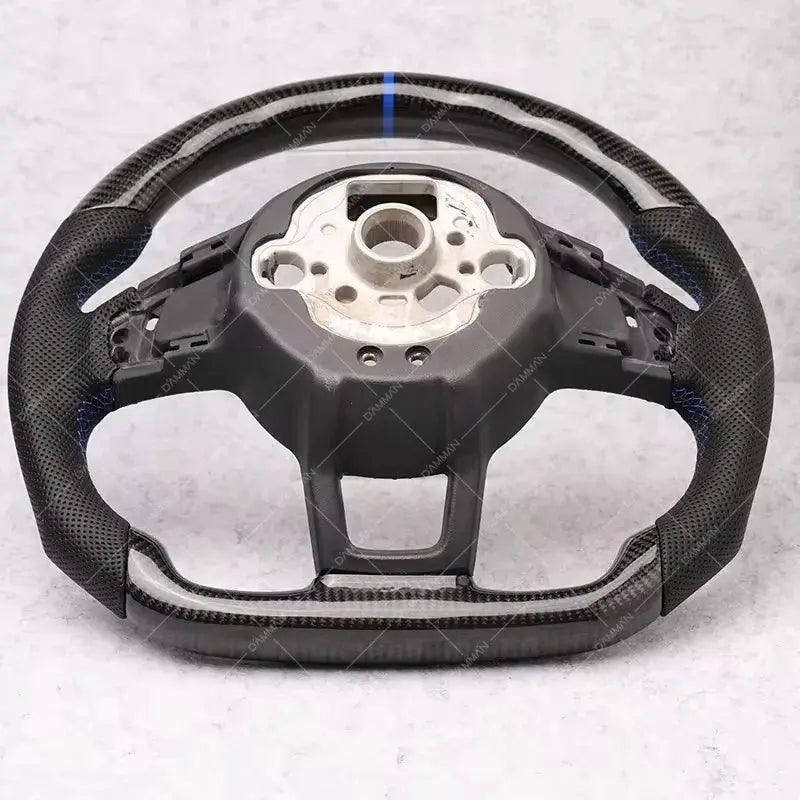 Real Carbon Fiber Steering Wheel For Volkswagen VW Golf MK7/7.5 6C GTI GTD R Polo 2013-2020 Perforated leather Car Modification - Auto Part Pro Switzerland