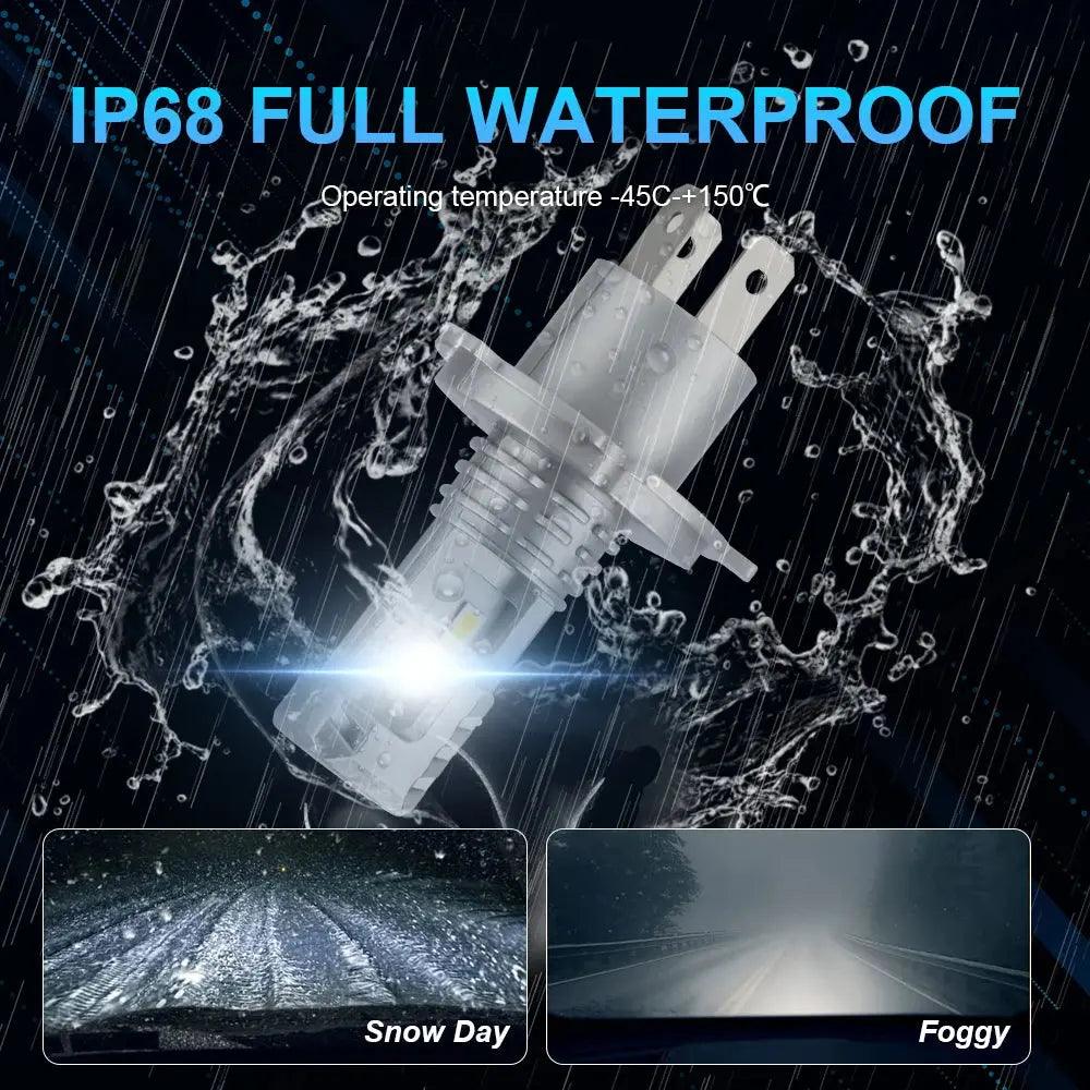 1/2X 16000LM LED H4 9003 LED Canbus Headlight Bulb CSP Fanless With High & Low Beam for Car Motorcycle Auto Lupuauto - Auto Part Pro Switzerland