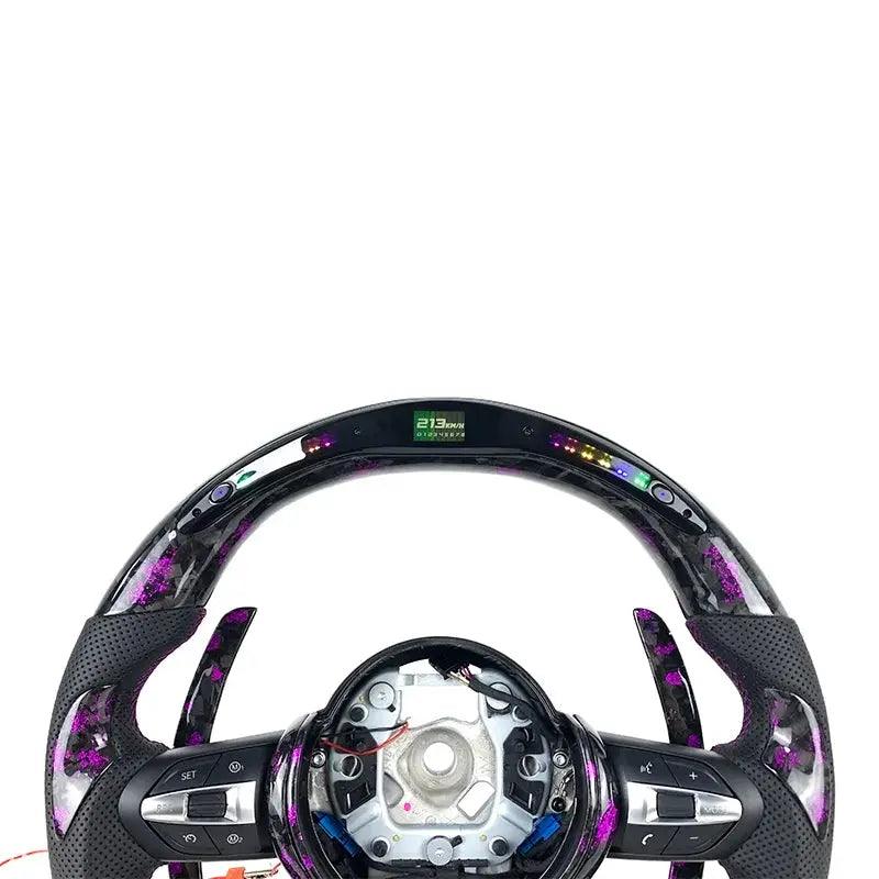 HYCS LED Purple Petal Forged Carbon Fiber Steering Wheel For BMW F20 F22 F30 F35 F32 F01 F02 F10 F18 M2 M3 M4 M5 - Auto Part Pro Switzerland