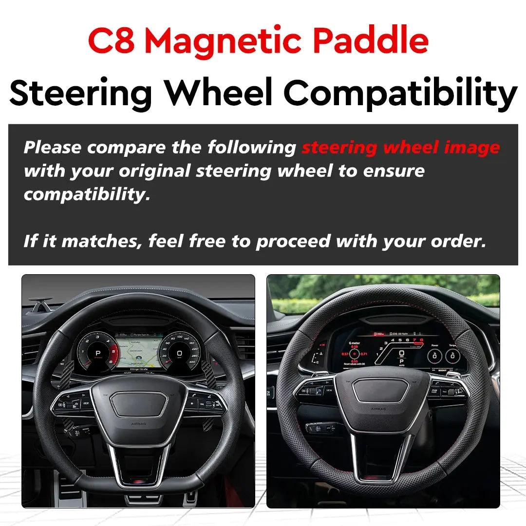 Magnetic Carbon Fiber Paddle Shifter For Audi A1 A3 A5 A8 Q3 Q4 Q5 Q7 Q8 S1 S3 S5 SQ5 SQ8 RS3 RS5 RSQ5 Paddle Shifter Extensions - Auto Part Pro Switzerland