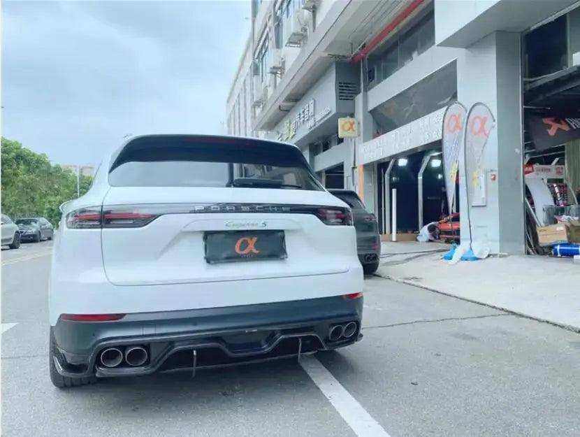 Real Carbon Fiber Body Kit For Porsche Cayenne Coupe 2018-2023 Front Bumper Lip Rear Trunk Diffuser Side Skirt Spoiler - Auto Part Pro Switzerland