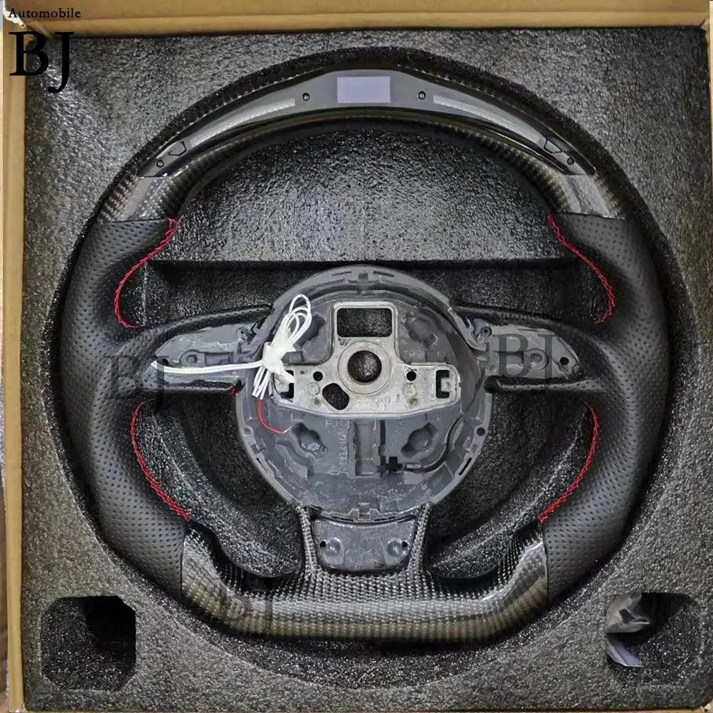 LED Steering Wheel Fit For Audi RS3 RS4 RS5 RS6 RS7 S3 S4 S5 A3 A4 A5 Carbon Fiber Racing Steering Wheel - Auto Part Pro Switzerland