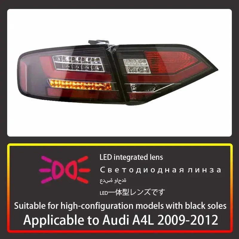 Applicable to 09-12 Audi A4L taillight assembly modified LED light guide running light brake light fog light black - Auto Part Pro Switzerland