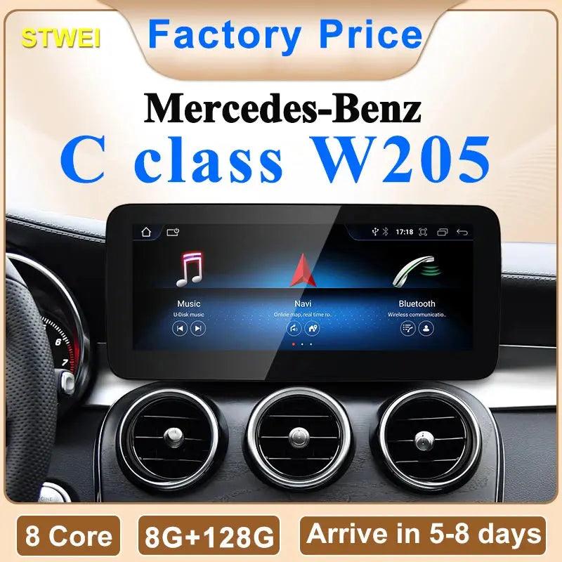 2024 New Car Multimedia Wireless Android AUTO CarPlay 10.25 12.3inch Screen For Mercedes Benz C Class W205 S205 Video Players - Auto Part Pro Switzerland